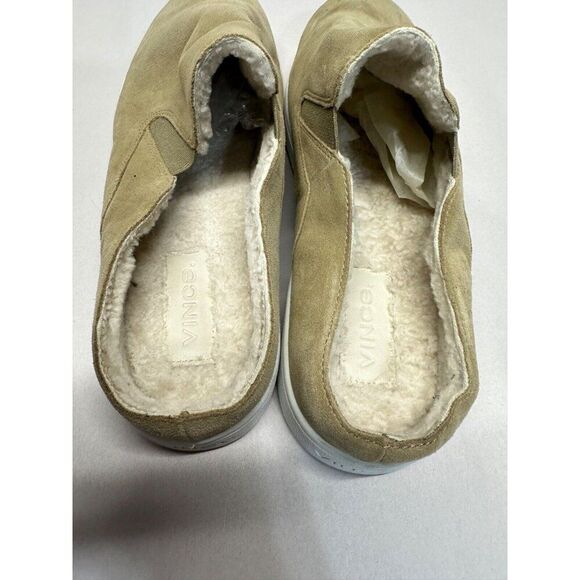 Vince Garvey II Lamb Fur Shearling Mules Slip-On Sneaker Tan Taupe Size 8.5 - Picture 6 of 6